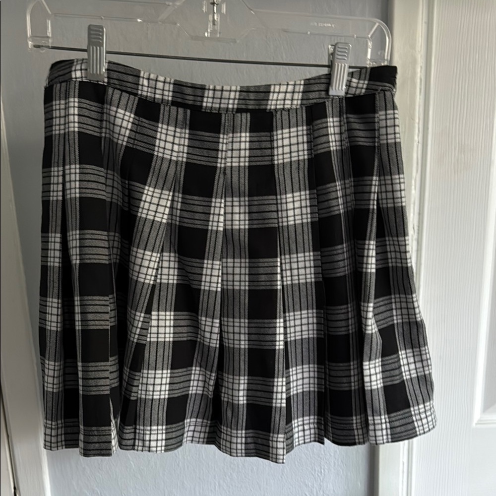 Plaid Black and White Women's Skirt